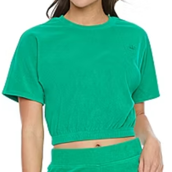 Juicy Couture Tops - NWT Juicy Couture Top Terrycloth Crewneck Green Cropped Large